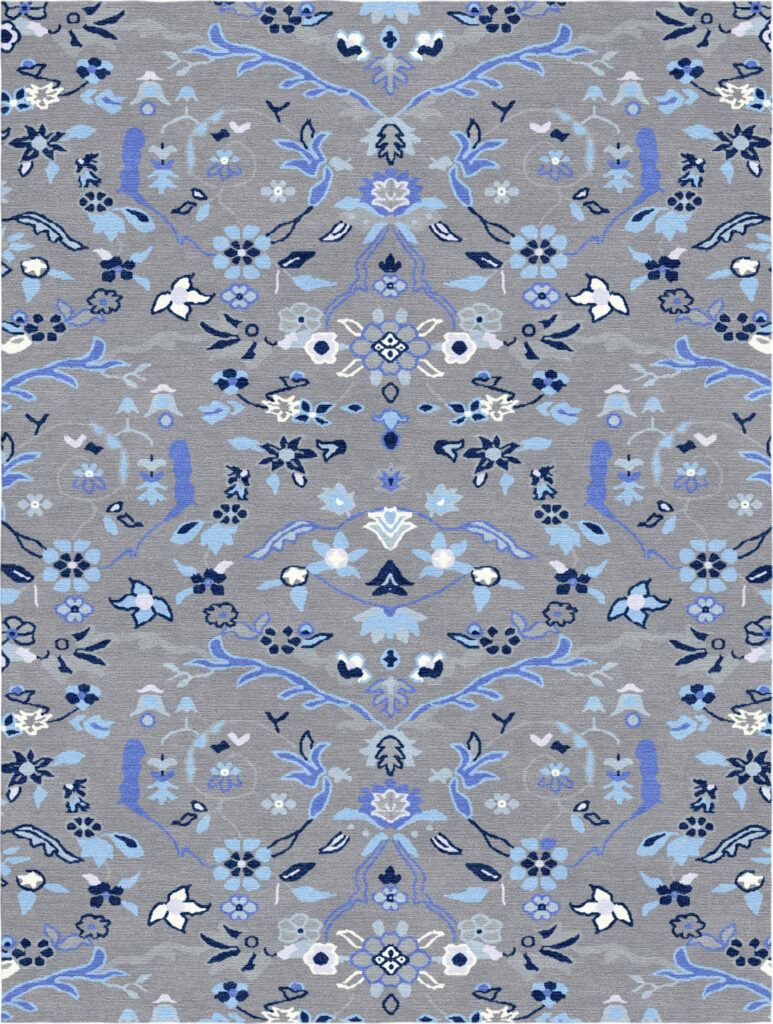 NOBU ZIEGLER LIGHT GREY ROYAL BLUE - Couture Rugs Reserved By Design ...